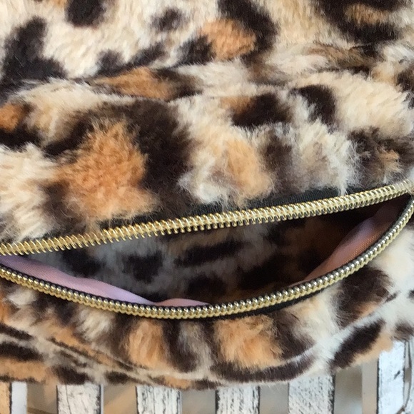 ‘Claire’s’ Faux Fur Leopard Mini Backpack w/Ears (#4) - Picture 4 of 8